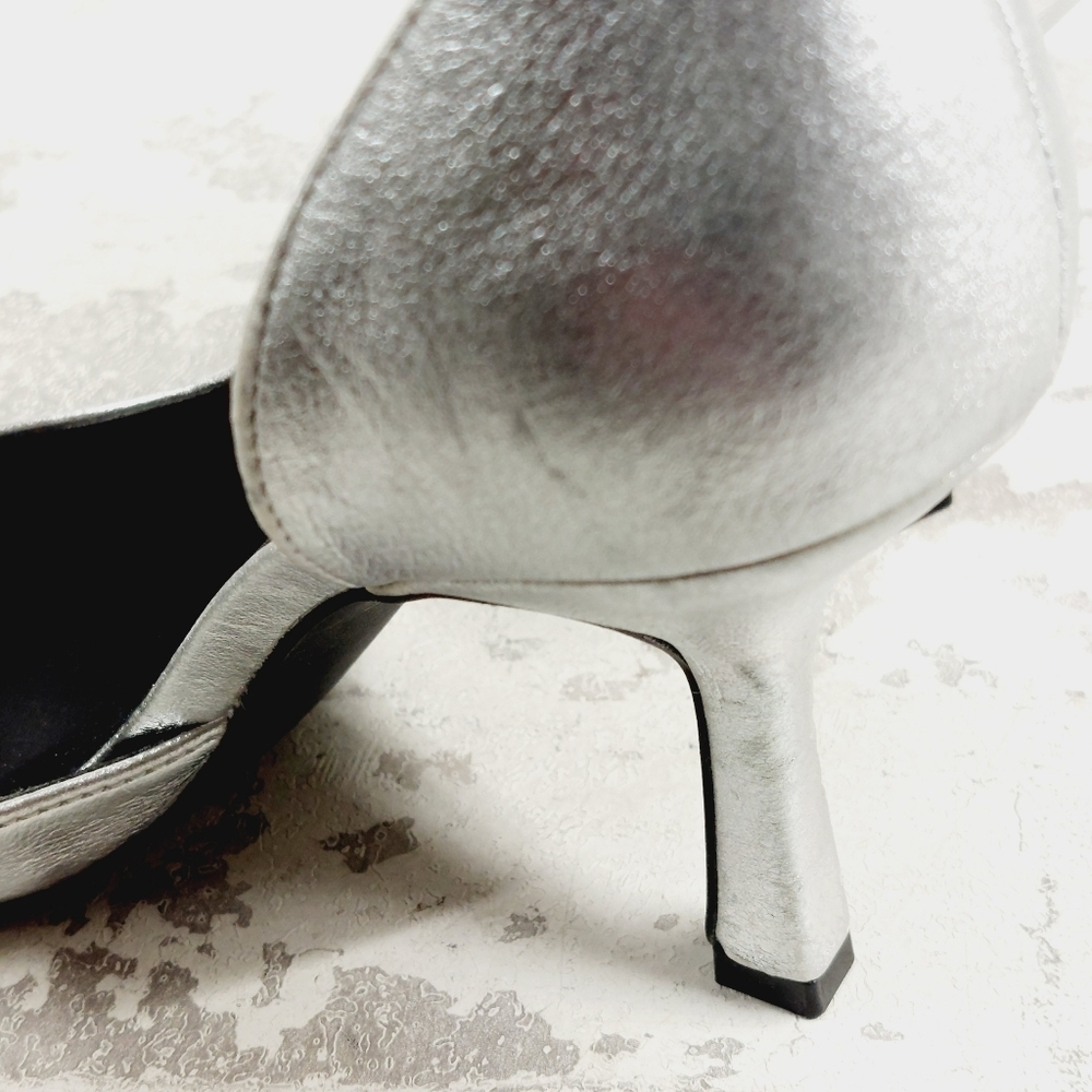 NEW Abound Iris D'orsay Silver Faux Leather Pointy Toe Pumps P208 - Picture 13 of 15